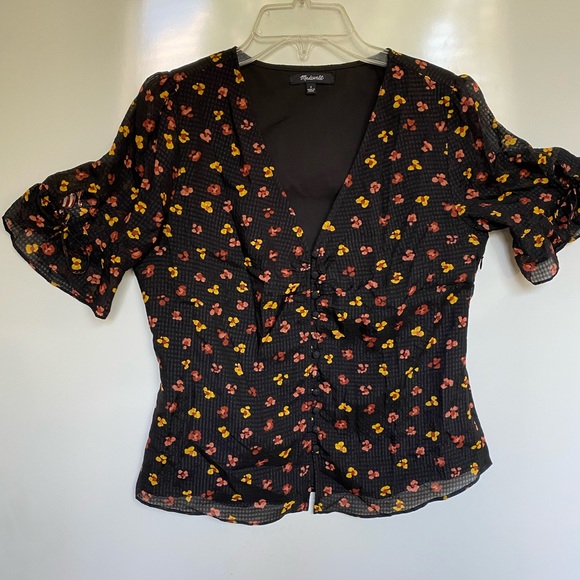 Madewell Tops - Madewell Silk Daylight Tie-Sleeve Top